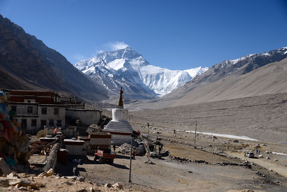 01 View To Mount Everest North Base Camp In Tibet With Mount Everest North Face And Rongbuk Monastery